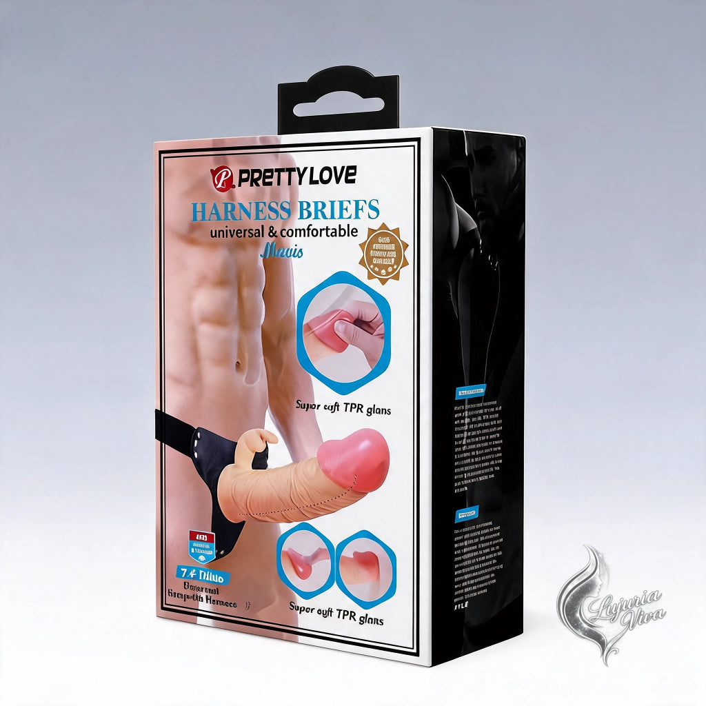 Funda con Arnés y Estimulador Vibrador Clitorial Mavis Pretty Love - vista producto