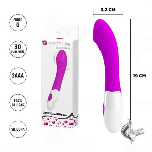 Vibrador Punto G Elemental | 30 Funciones | Pilas | Pretty Love