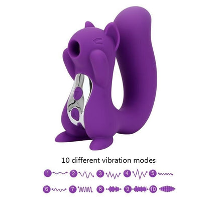 Succionador de Clitoris y Vibrador - Ardilla | USB | Sexy & Funny