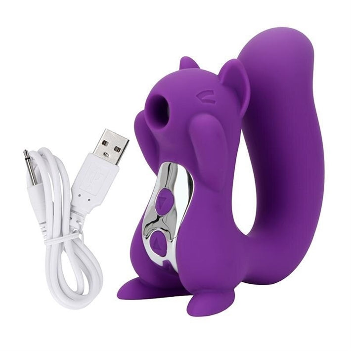 Succionador de Clitoris y Vibrador - Ardilla | USB | Sexy & Funny
