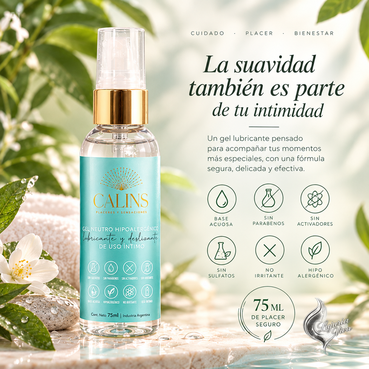 Gel Lubricante Neutro Vegano Hipoalergénico | Calins
