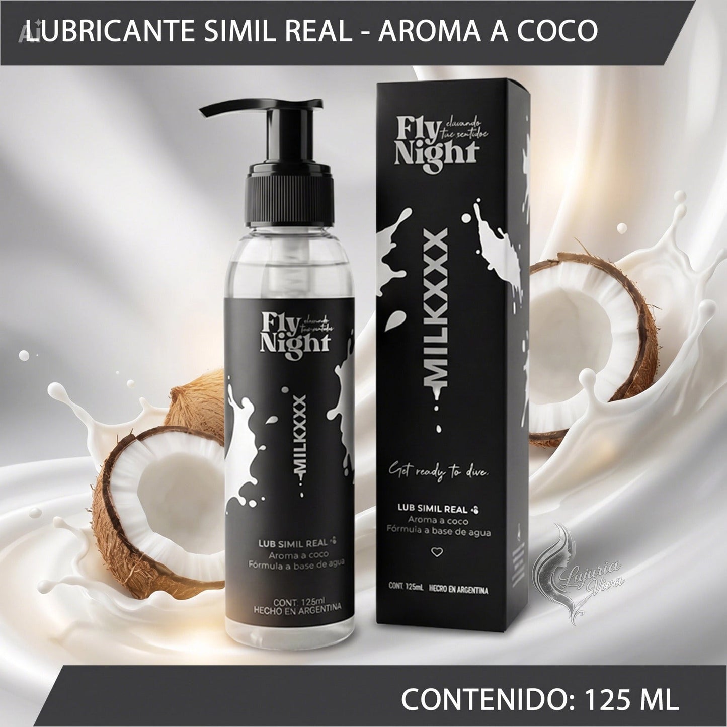 Gel Lubricante Simil Real Aroma a Coco | 125ml | Fly Night