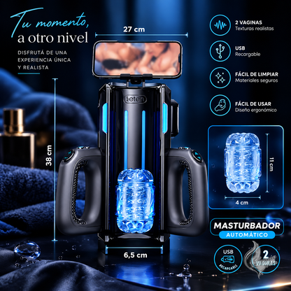Masturbador automático Leten de 2 vaginas