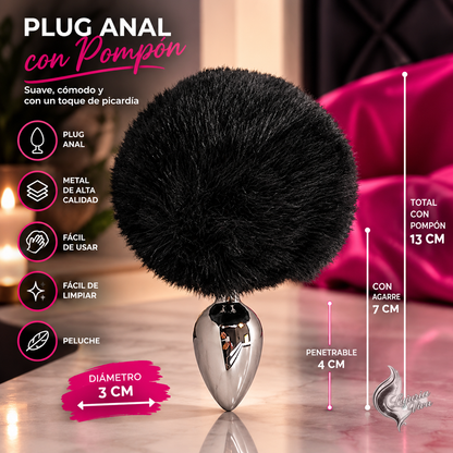 Plug Anal Metal con Pompón Rabbit Fornax | Sexy & Funny