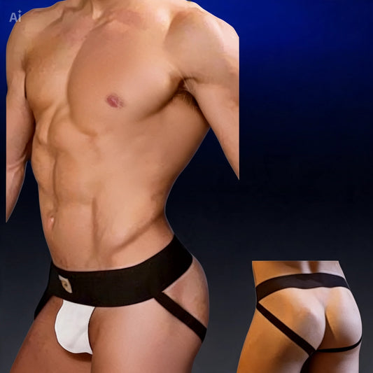 Suspensor Clásico Masculino Blanco con Elástica Negra | Clandestine