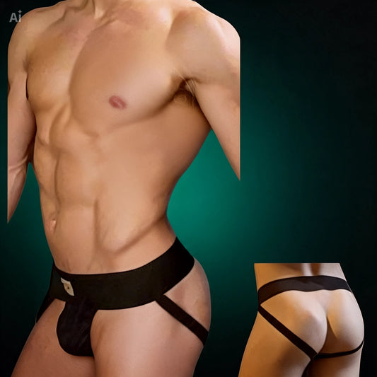Suspensor Masculino Negro con Tiras en Piernas | Clandestine