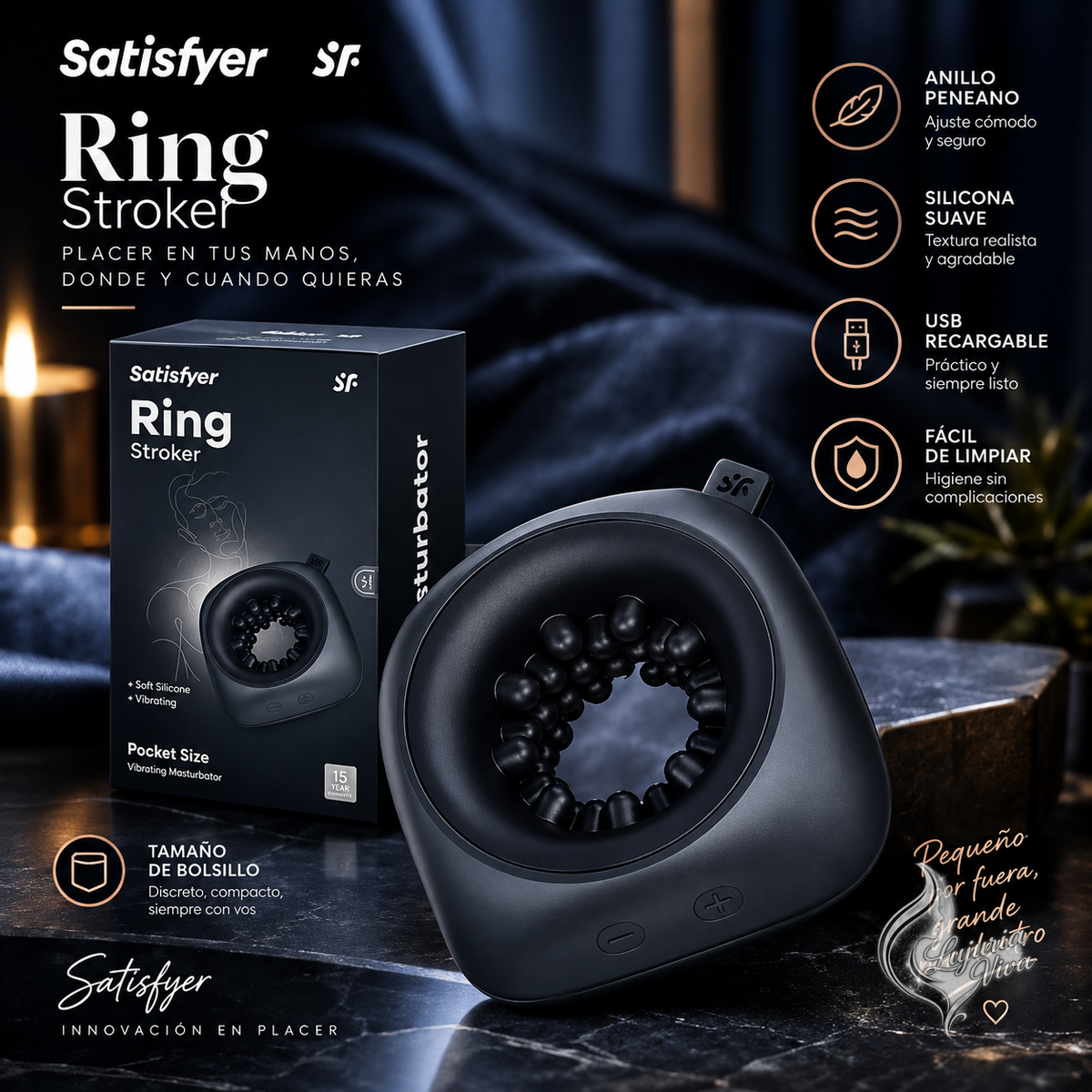 Masturbador Satisfyer Ring Stroker con anillo peniano