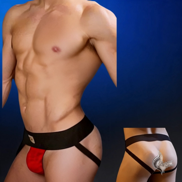 Suspensor Masculino Rojo con Tiras en Piernas | Clandestine