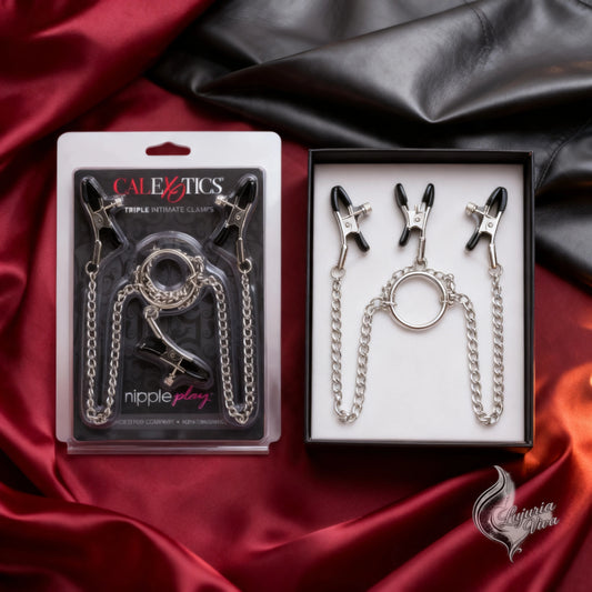 Set Triple Pinzas Íntimas con Doble Cadena | CalExotics