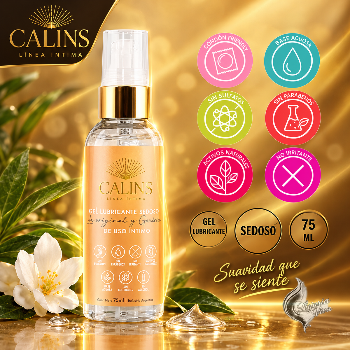 Gel Lubricante Sedoso L-Arginina y Ginseng | Calins