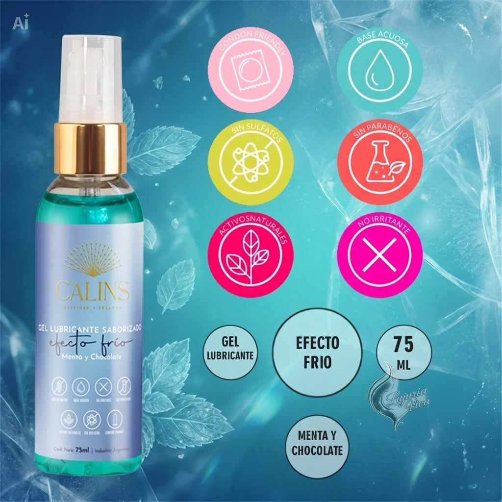Gel Lubricante Efecto Frío Menta y Chocolate | Calins