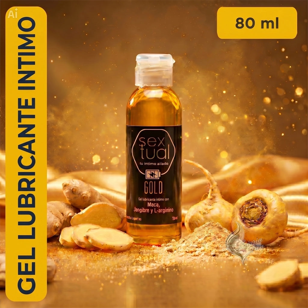 Gel Lubricante Íntimo Gold con Maca, Jengibre y L-Arginina | Sextual