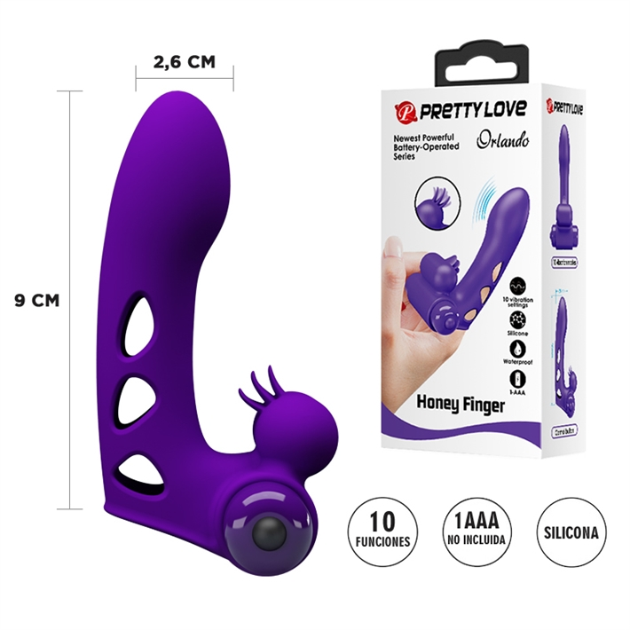 Vibrador para Dedo con Estimulador de Clítoris Honey Finger | Pretty Love