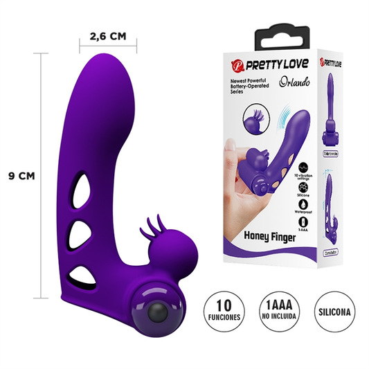Vibrador para Dedo con Estimulador de Clítoris Honey Finger | Pretty Love