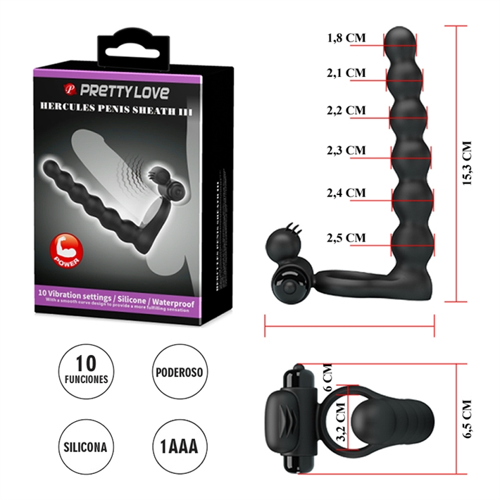 Anillo Vibrador para Doble Penetración Hercules III | Pretty Love