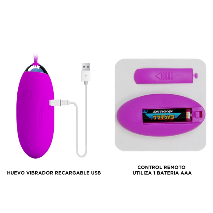 Huevo Vibrador Jenny con Control Remoto y Carga USB | Pretty Love